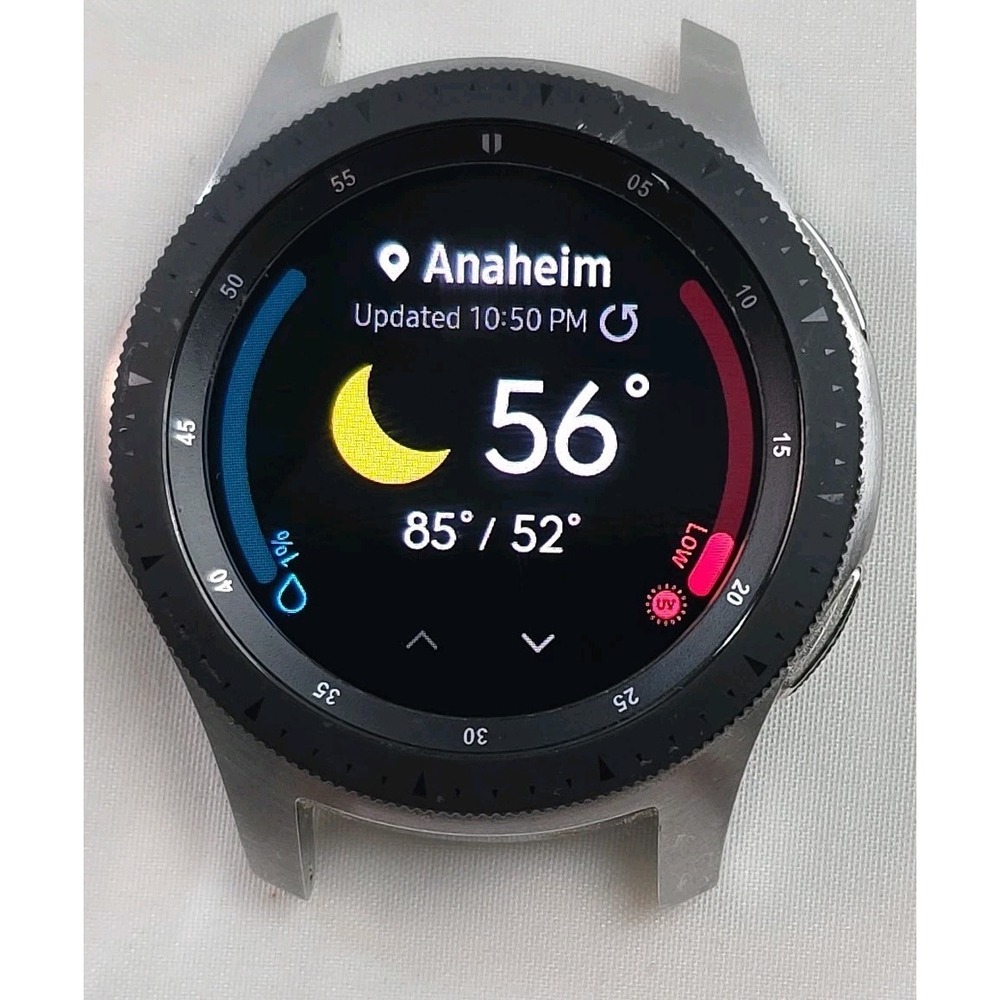 Samsung Galaxy Watch SM-R800 Smartwatch 46mm Stainless Steel - Black No Band - Picture 8 of 14